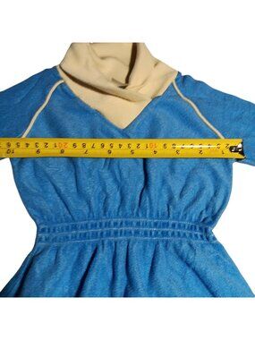 Vintage Girls 3T Dress 80's Valley Girl Velour Elastic Waist Cowl Neck V-Neck